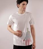 Abstract quilted white t-shirt