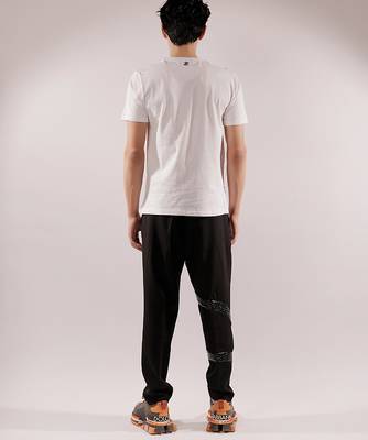 Dinosaur quilted white cotton t-shirt 4
