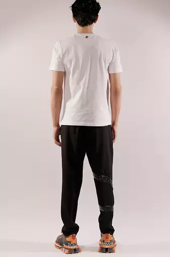 Dinosaur quilted white cotton t-shirt