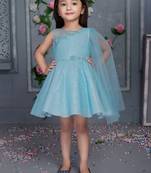 Blue Baby girls midi/knee length frock dress for kids