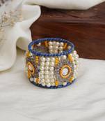 Vintage look pearl and beaded bangle