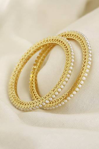 Pearl elegance gold 2 bangles