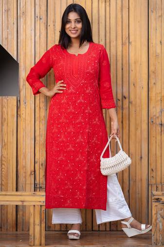 Masakali chikankari georgette kurta for Women