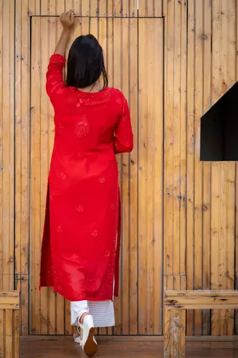 Masakali chikankari georgette kurta for Women