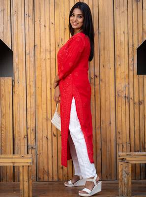 Chikankari georgette kurta for Women 3