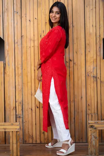 Masakali chikankari georgette kurta for Women