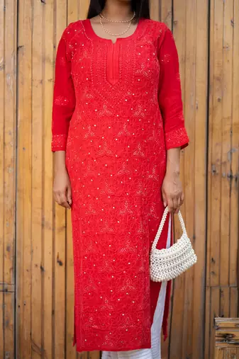Masakali chikankari georgette kurta for Women