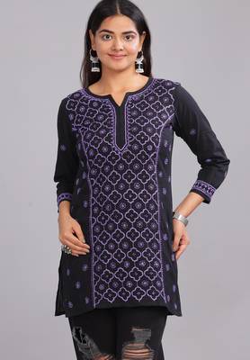 Designer BlackChikankari Kurta – Comfortable & Stylish Ethnic Wear 1