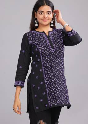 Designer BlackChikankari Kurta – Comfortable & Stylish Ethnic Wear 4