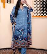Women's digital print ajrakh kurta set for women with dupatta