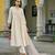 Women off white silk blend solid embroidered a-line kurta trousers with dupatta