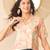 Women multi cotton blend abstract printed crop shirt style top