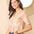 Women multi cotton blend abstract printed crop shirt style top