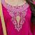 Women pink silk blend solid embroidered anarkali kurta salwar with dupatta