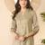 Women grey cotton blend floral printed regular top
