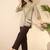 Women grey cotton blend floral printed regular top