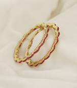 Floral pink stone 2 bangles size 2'5