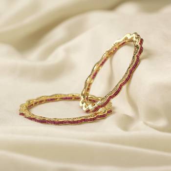 Floral pink stone 2 bangles size 2'5 2