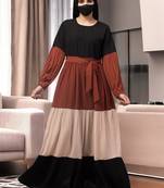 Multicolor multi colored and multi-tiered abaya dress