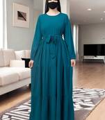 Teal four tiered abaya with frills