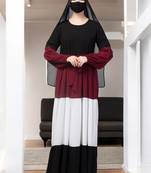 Multicolor multi colored and multi-tiered abaya dress