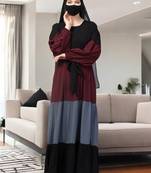 Multicolor multi colored and multi-tiered abaya dress