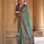 turquoise poly viscose silk blend woven butti printed saree