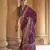 wine poly viscose silk blend woven butti printed saree
