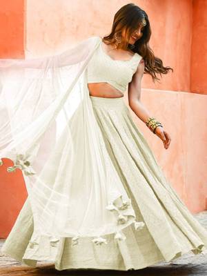 fabulous white sequins embroidered georgette reception wear indian wedding lehenga dress 1