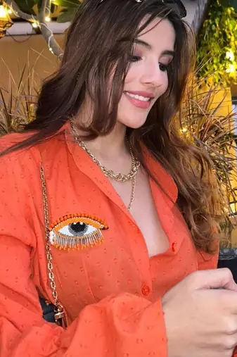 Orange self design pure cotton bricky orange co-ord set