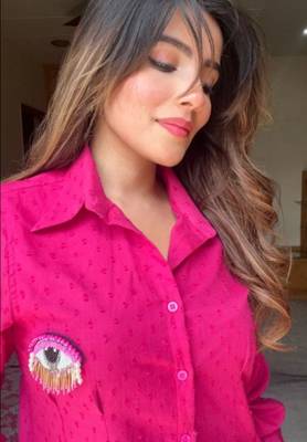 Pink self design pure cotton hot pink co-ord set 3