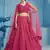 Pink sequins & thread embroidered georgette engagement wear bridesmaid indian wedding lehenga dress