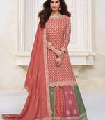 Multicolor heavy embroidered wear semi-stitched salwar suit