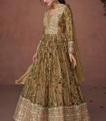 Multicolor heavy embroidered wear semi-stitched salwar suit