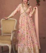 Multicolor heavy embroidered wear semi-stitched salwar suit