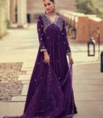 Multicolor heavy embroidered wear semi-stitched salwar suit