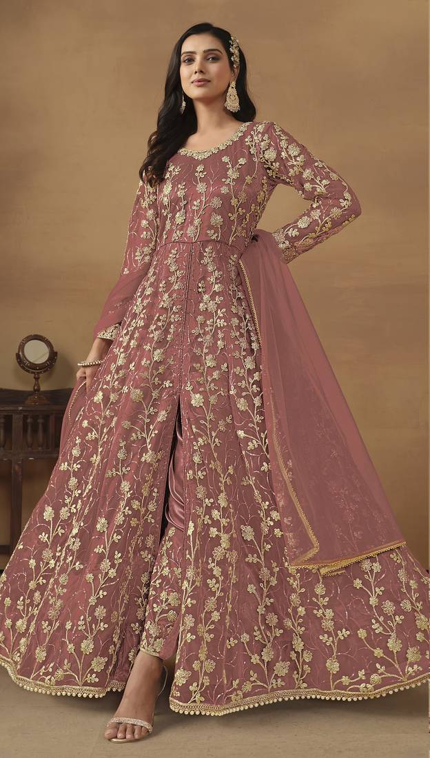 Multicolor heavy embroidered wear semi-stitched salwar suit