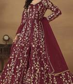 Multicolor heavy embroidered wear semi-stitched salwar suit