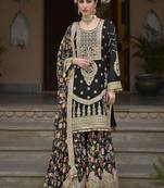 Multicolor heavy embroidered wear semi-stitched salwar suit