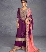 Multicolor heavy embroidered wear semi-stitched salwar suit