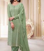 Multicolor heavy embroidered wear semi-stitched salwar suit