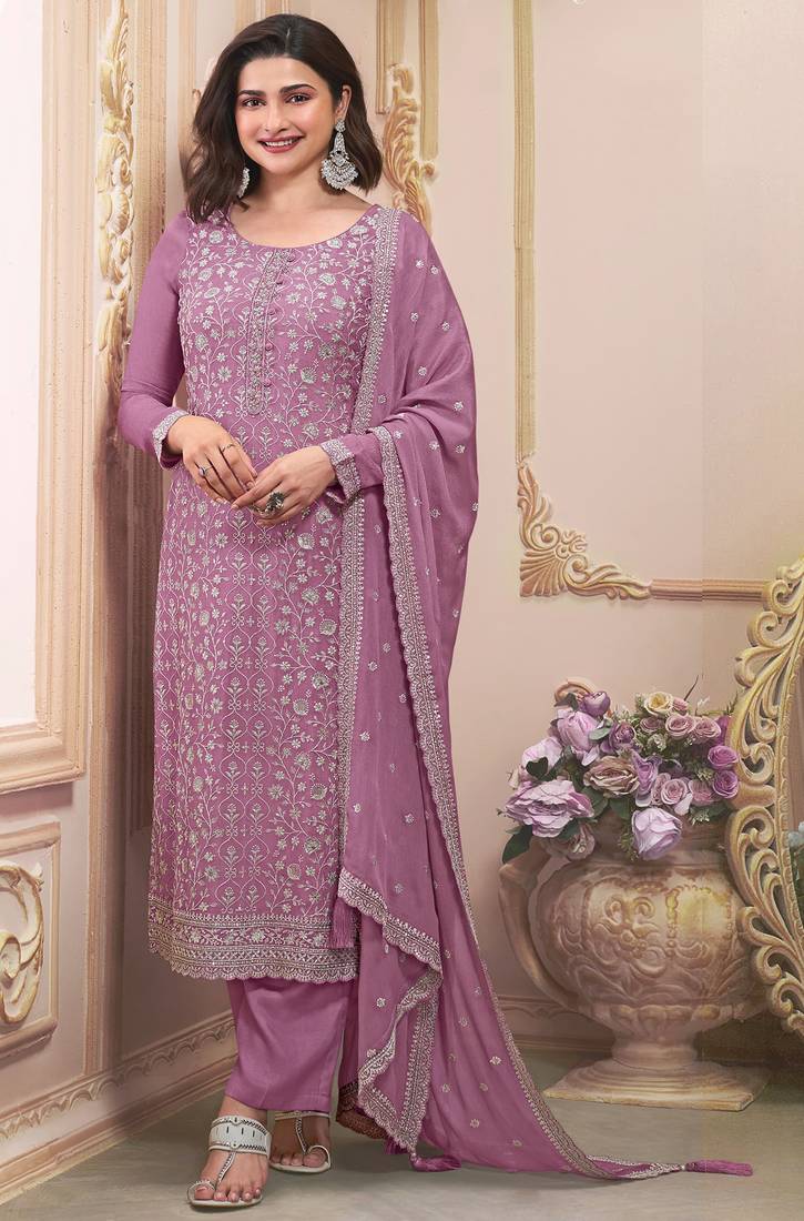 Multicolor heavy embroidered wear semi-stitched salwar suit