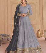 Multicolor heavy embroidered wear semi-stitched salwar suit
