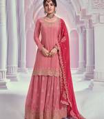 Multicolor heavy embroidered wear semi-stitched salwar suit