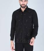 Black zardosi embroidered Long sleeve shirt for men