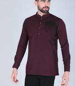 Purplish wine horse motif Long sleeve shirt for men