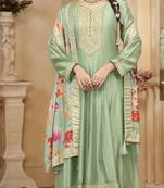 Multicolor heavy embroidered wear semi-stitched salwar suit