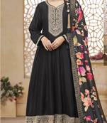 Multicolor heavy embroidered wear semi-stitched salwar suit