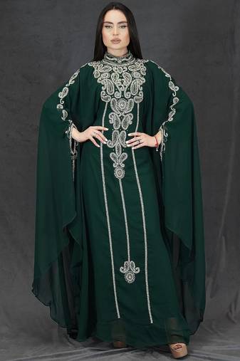 SALE New Wedding Moroccan Dubai Kaftan Arabic Abaya Dress Very Fancy Long Gown 