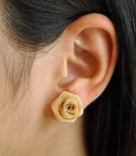 Golden rose ear studs